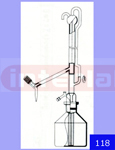 Burettes, Automatic Zero, mounted on Reservoir with screw type Rotaflow Stopcock, Rubber bellow